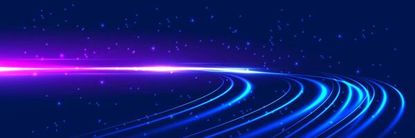 resumen rosado y azul ligero velocidad antecedentes con brillante curvo líneas y espumoso estrellas. ideal para sitio web encabezados, presentación cubiertas, carteles, pancartas, o creativo digital diseño proyectos vector
