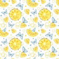 Pineapple and butterfly pattern design vector