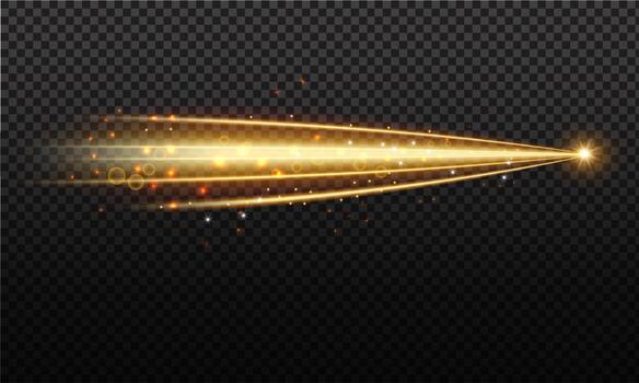Shiny Gold Trail with Luminescent Glow and Light Particles vector