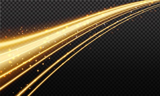 Glowing Golden Magic Wave with Sparkles and Bokeh