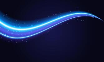Glowing Swoosh Design in Neon Blue with Light Particles vector