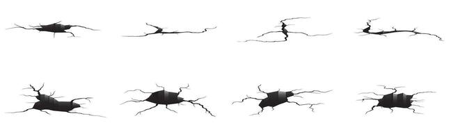 Crashing Ground and Broken Surface Cracks Illustration vector