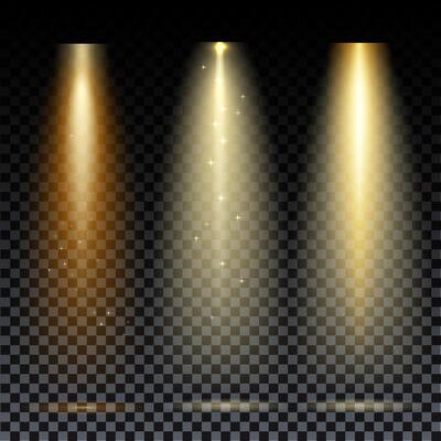 Gold Spotlight Beam for Stage Lighting Illustration