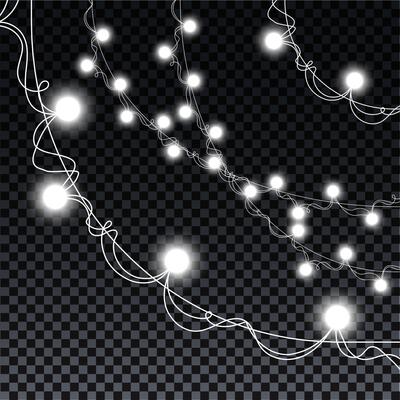 Isolated Garland Light Effects for Web, Posters, and Decorations