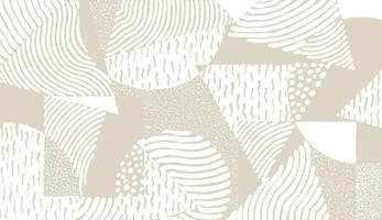 Abstract pattern with hand drawn lines, dots, and organic textures in neutral tones. Modern and minimal design, perfect for packaging, textile prints, and backgrounds. vector