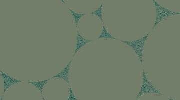 Hand drawn monochromatic circles with stipples texture in mute green. Abstract geometric and dot surface background, simple graphic for textile, decoration vector
