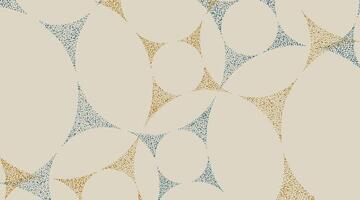 Hand drawn overlapping circles with stipples texture. Abstract geometric and dot surface background, simple graphic for textile, decoration vector