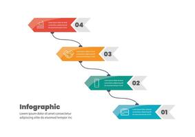 Infographics design with four step banners vector
