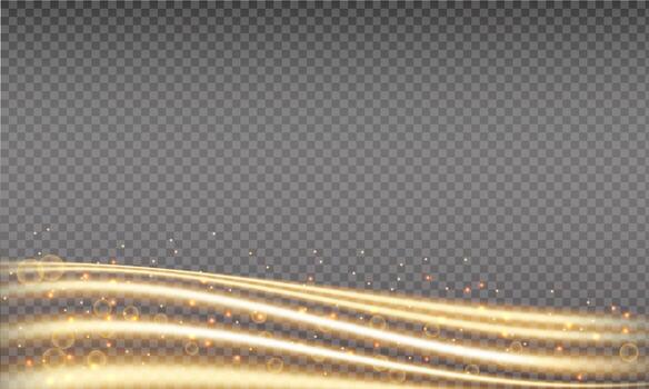 dorado cometa sendero con suave bokeh y centelleo vector