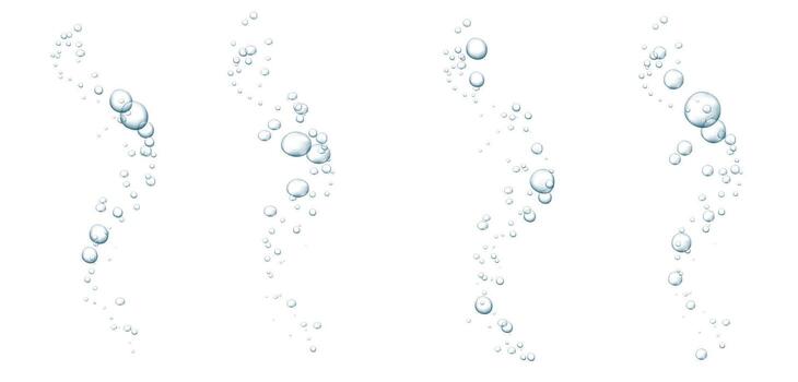 Blue Fizzy Bubbles in Water with Sparkling Stream Effect vector