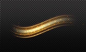 Radiant Gold Light Wave on Transparent Background vector