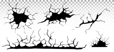 Earthquake Crack Illustrations for Damaged Wall and Floor vector
