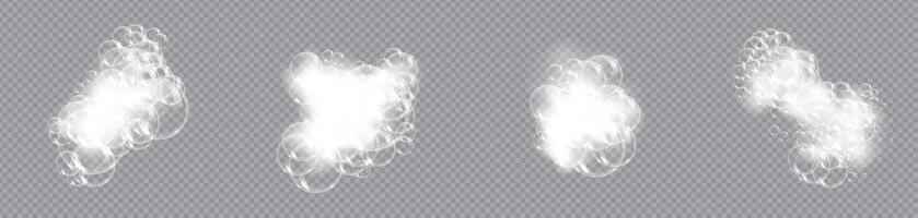 Collection of Bath Lather and Shampoo Bubbles vector