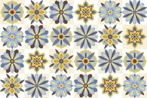 Colorful floral pattern tiles design vector