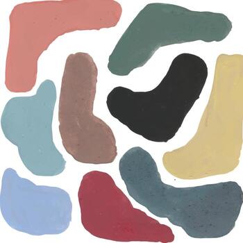 Abstract color blocks composition on white background vector