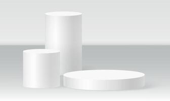 White Cylinder Podium for Product Display and Presentation vector