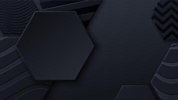 Honeycomb. Hexagon geometry pattern. Minimal black background of honeycomb for modern cover, ad baner, web. vector