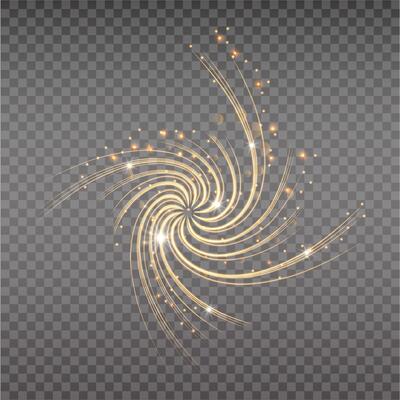 Magical Spiral Cone of Gold Light and Glitter Storm