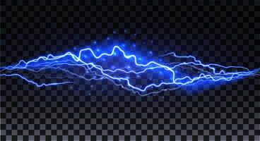Realistic lightning. Thunder spark light. realistic path of thunder and many sparks. Bright curved line. vector
