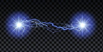 Lightning. Thunder spark light. Illuminated realistic path of thunder and many sparks. Bright curved line. vector