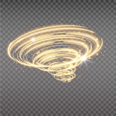 Glowing Stardust Hurricane in Twisting Golden Motion