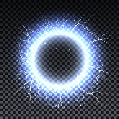 Lightning strikes and sparks, electrical energy. Lightning flash spark.