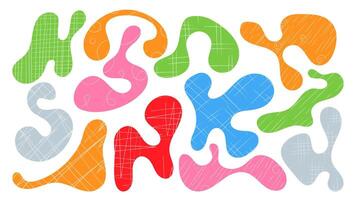Unique organic shapes in vibrant colors create an abstract composition vector