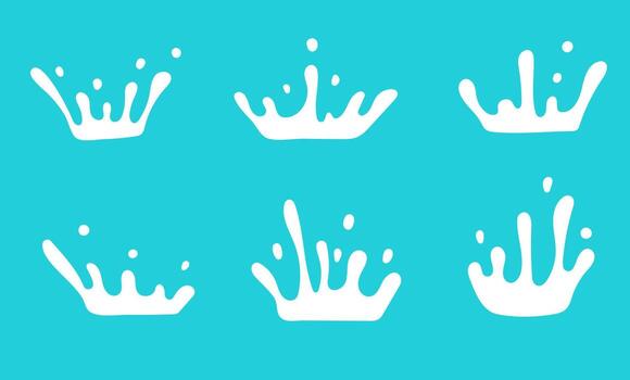 Milk crown badge and dairy labels with splashes and bolts. Milk badge with drop and splash for labels of package. set. vector