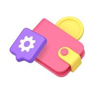 Colorful digital wallet with gear icon vector