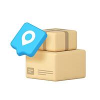 Delivery box with location marker vector