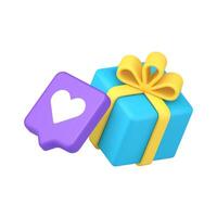 Colorful gift box with heart tag vector