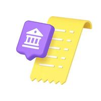 Document with bank icon illustration vector
