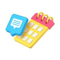 Colorful notepad and speech bubble vector