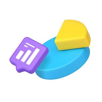 3D shapes representing data visualization vector