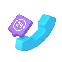 24/7 customer service phone icon vector