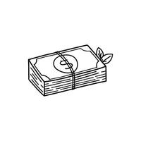 Illustration of a bunch of money and leaves vector
