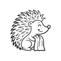 Illustration of a cute hedgehog wrapped in a towel vector