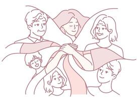 Togetherness in Community Support A Significant Symbol of Connection, Compassion, and Care vector