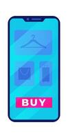 Phone flat icon Online shopping vector