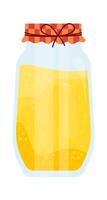 Glass jar with canned juice flat icon vector