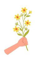 Rhododendron flowers flat icon Wildflowers for bouquet Illustration vector