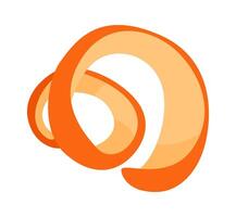 Orange peel flat icon Ingredients for mulled wine vector