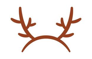Christmas accessory flat icon Reindeer antlers headband vector