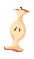 Apple core flat icon Rotten food Recycling and composte vector