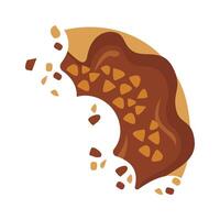 Uneaten doughnut flat icon Rotten food Compost vector