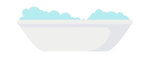 Foam and bubbles flat icon Bathtube on bathroom Illustration vector