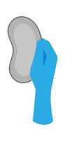 Doctor hand hold surgical bowl flat icon vector