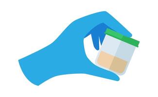 Doctor hand hold test tube flat icon Healthcare vector