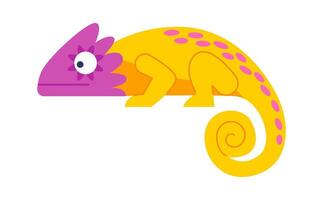 Chameleon flat icon Exotic madagascar wild animal vector