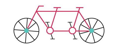 Tandem Bicycle for animals flat icon Transportation vector